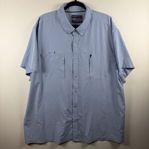 X-Caster by Tallwood Fishing Shirt Blue Size 3XL UPF 30+ Vented Short Sleeve